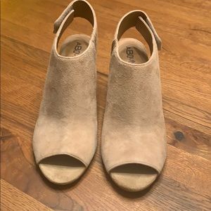 Peep Toe Suede Heel Sandals